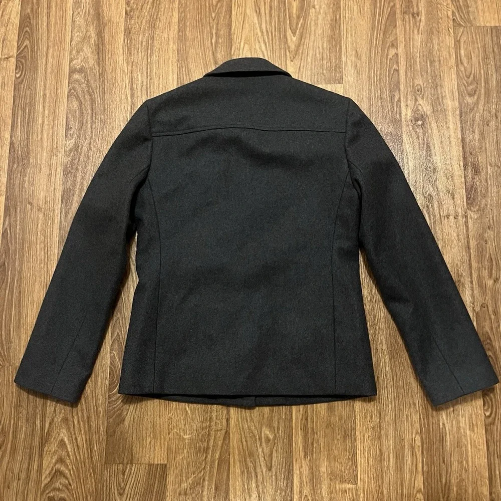 Vintage J. Crew Wool Jacket Men XS Smoke Grey Full‎ Zip Up Classic Pockets